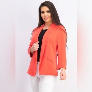 Skies Are Blue Scuba Blazer Sz 1X Coral